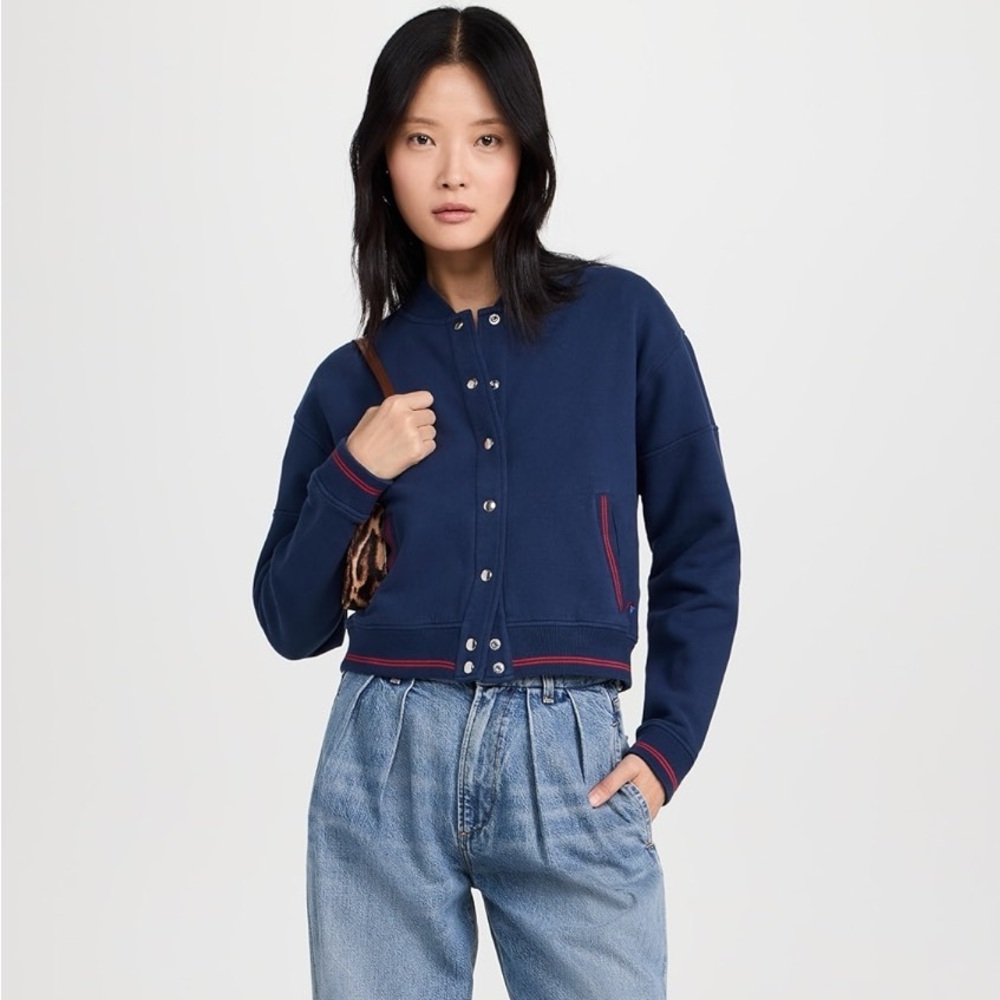 Clare V. Le Varsity Snap Bomber Jacket NWT